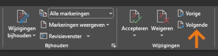 knop volgende en vorige