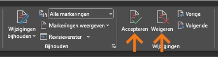 knop accepteren en weigeren